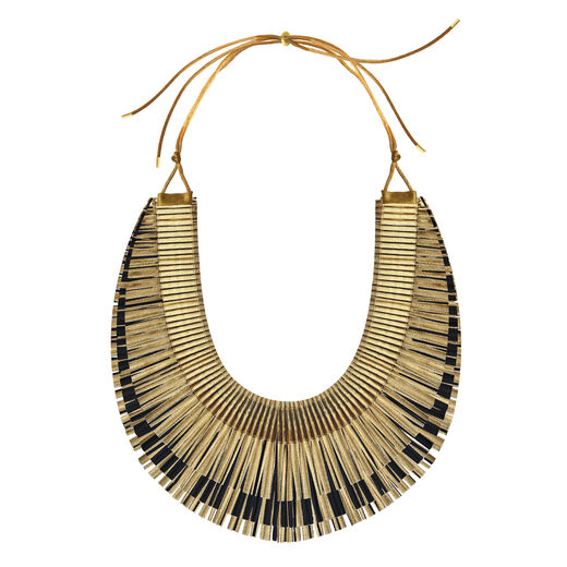 Gold pleat necklace by Alexandra Tsoukala